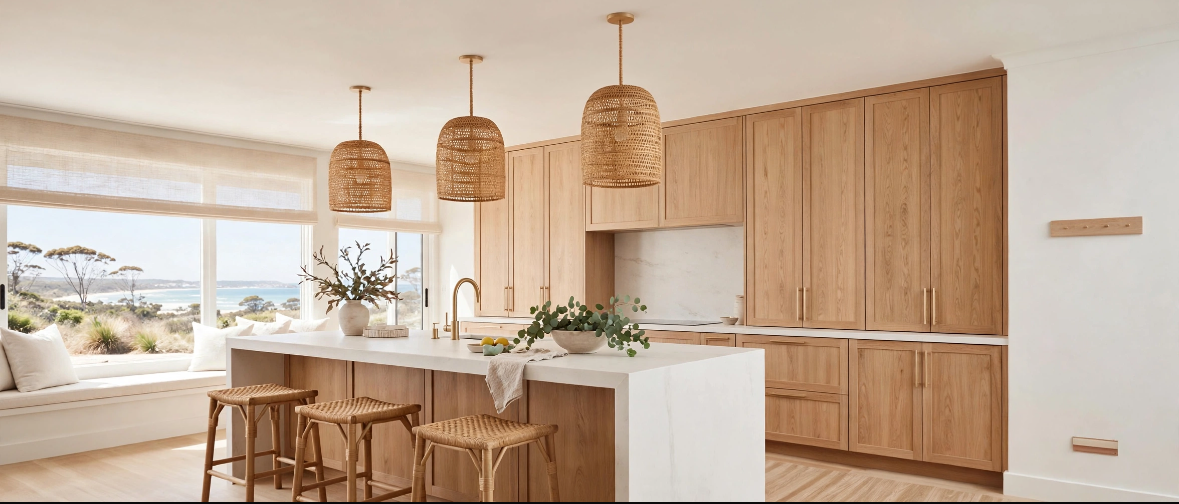 OAK AND HAMPTONS | Solid White Oak Kitchen Cabinets Australia