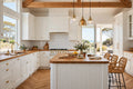 Hamptons L-Shape Kitchen Package 4m + 3m + Fluted Island - Complete Cabinet Package - From $8500