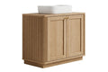 Natural Oak Fluted Vanity 900mm - Single Basin - Coastal Bathroom