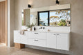 All White Flat Panel Floating Vanity - Minimalist White - Single/Double - Flat Pack From $1999