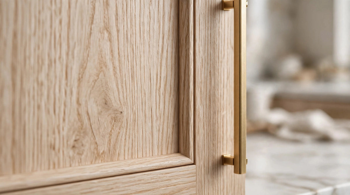 Slim Shaker White Oak Kitchen Cabinet - Modern Hampton Collection